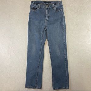 VINTAGE SIMON CHANG HIGH-RISE SLIM STRAIGHT DENIM JEANS